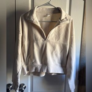 No Boundaries Cream Half-Zip Fleece Pullover